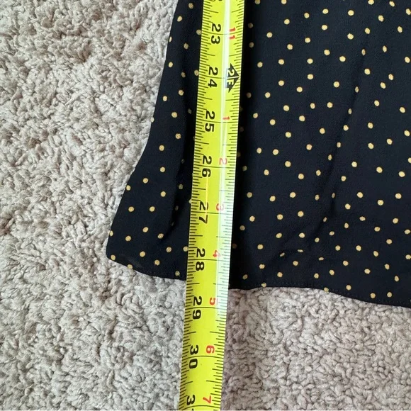Reformation Black Mini Dress with Gold Polka Dots - Picture 5 of 9